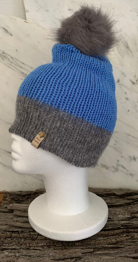 Aspen - Denim Blue with L pom