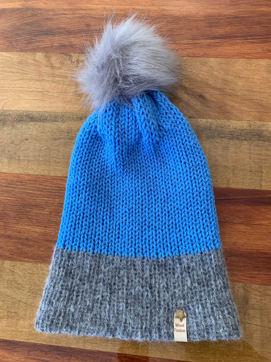 Aspen - Denim Blue with L pom