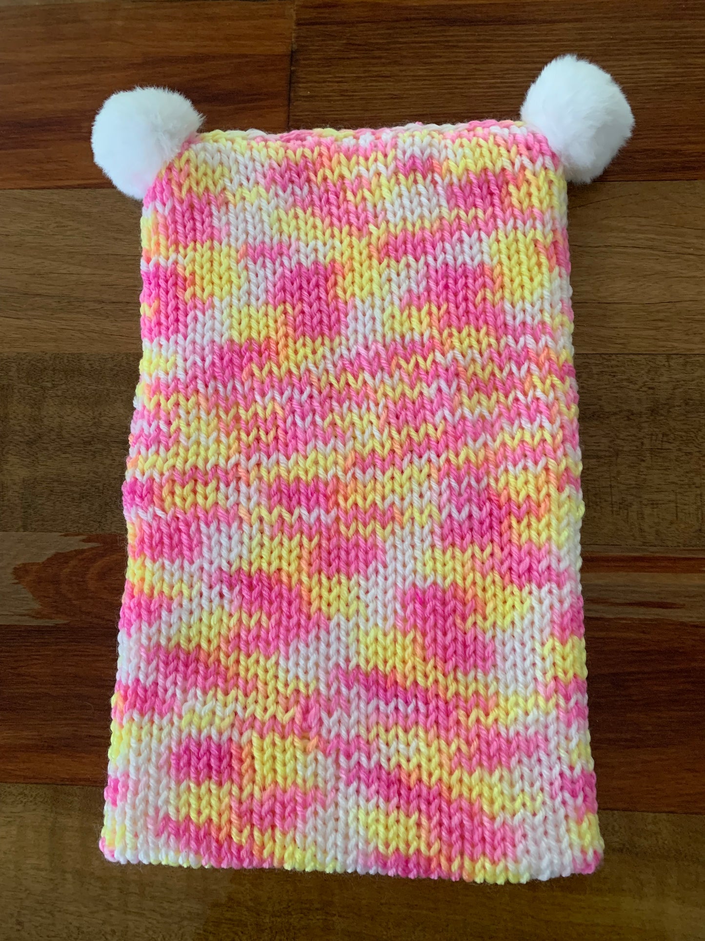 Bear Beanie - Pink, Yellow, White Multi