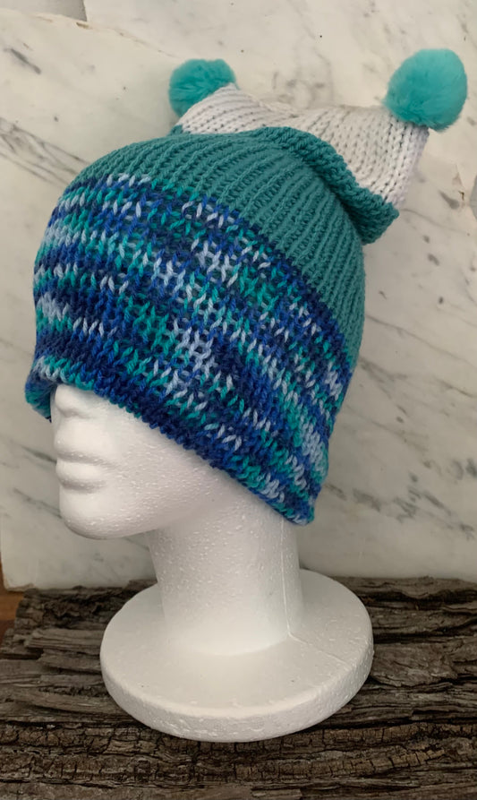 Bear Beanie - Teal Blue